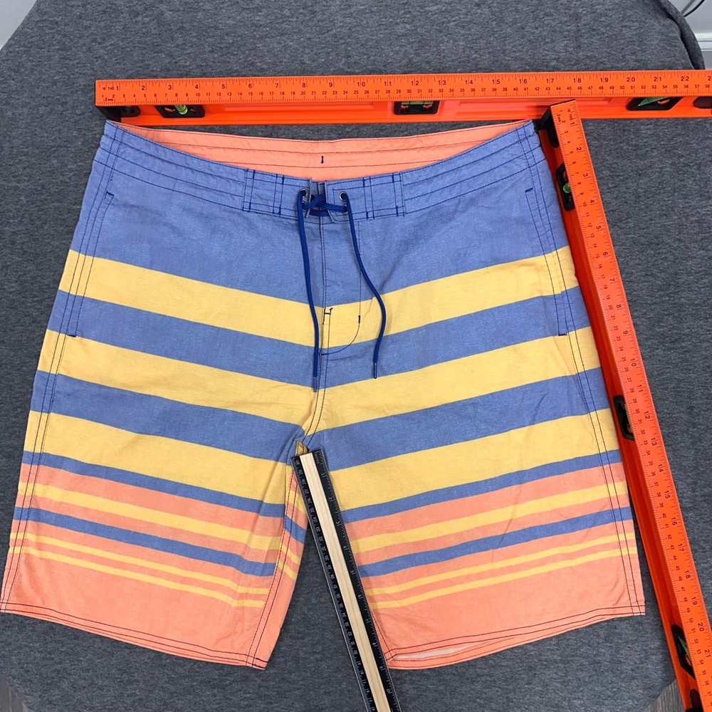 Roundtree & Yorke Swim Trunks Striped Drawstring Swimwear Blue Shorts Size‎ 34 - Picture 4 of 11